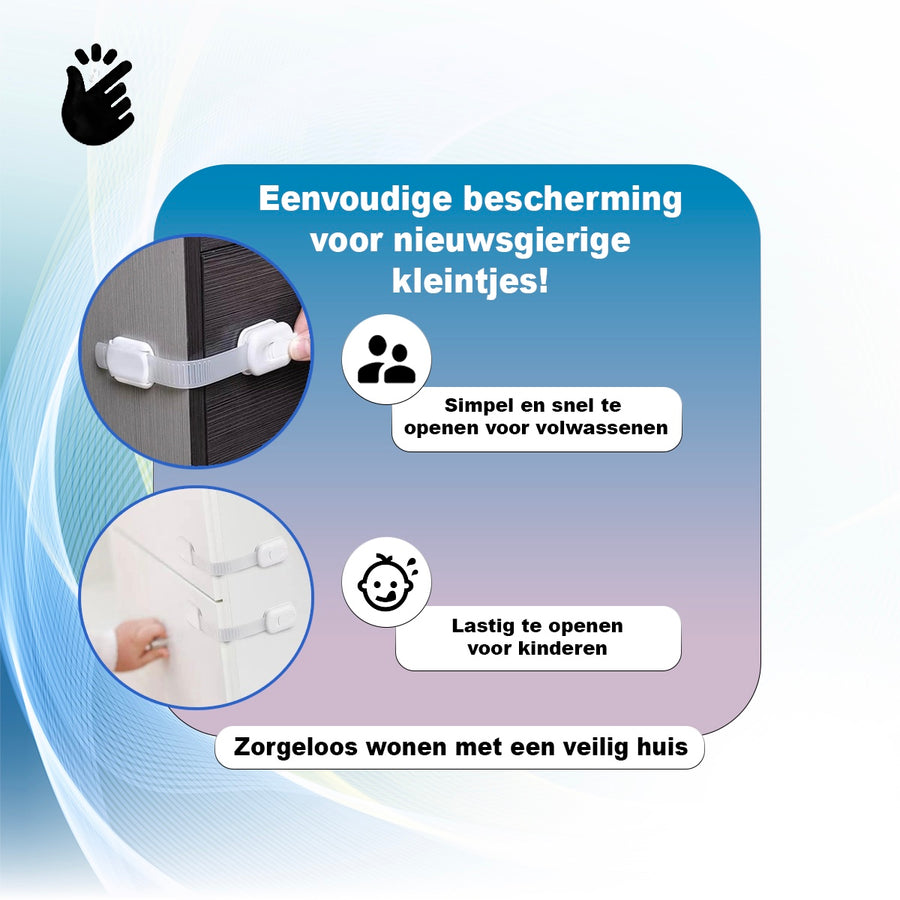 Simanti kinderslot voor kastjes zelfklevend wit