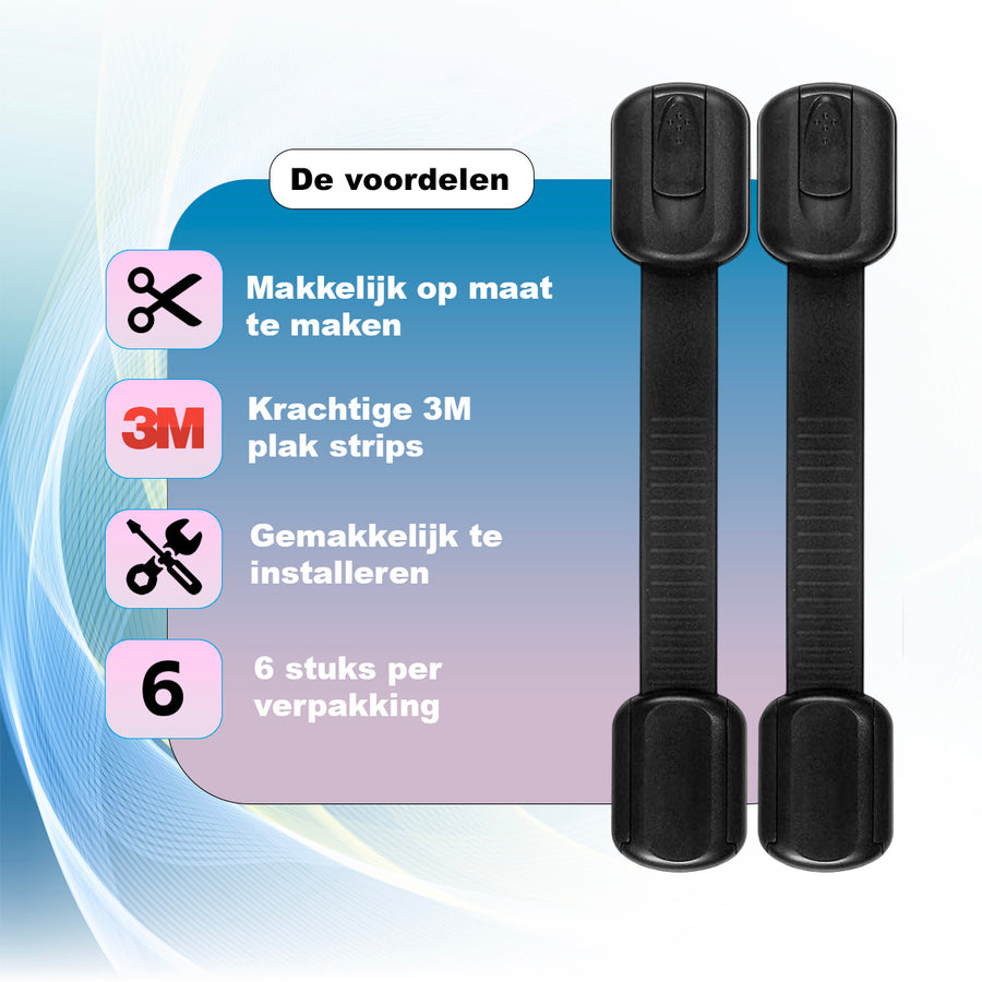 Simanti kinderslot voor kastjes zelfklevend zwart