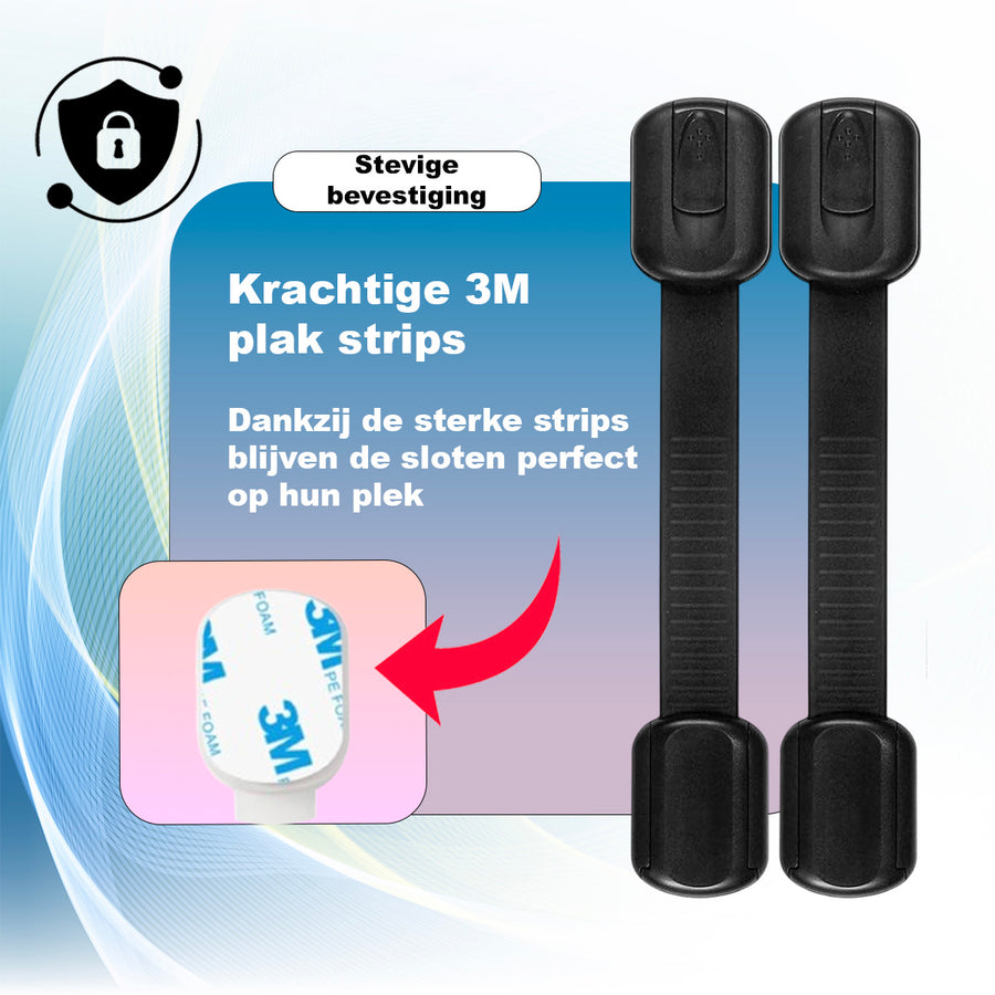 Simanti kinderslot voor kastjes zelfklevend zwart