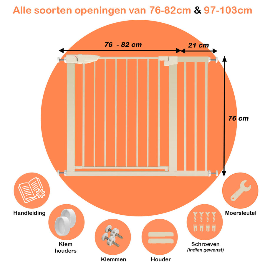 Simanti metalen traphekje zonder boren beige 103 cm