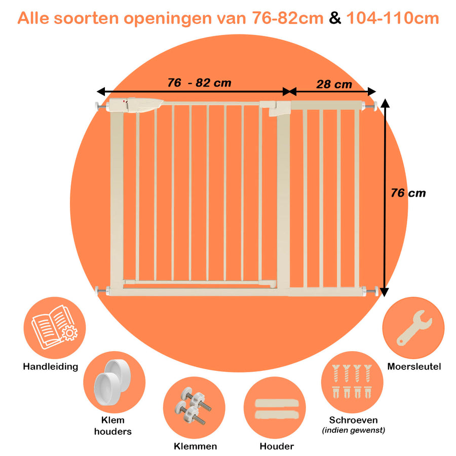 Simanti metalen traphekje zonder boren beige 110 cm