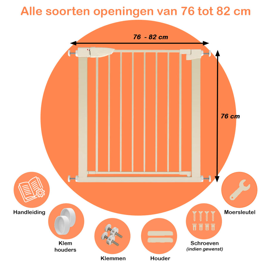 Simanti metalen traphekje zonder boren beige 82 cm