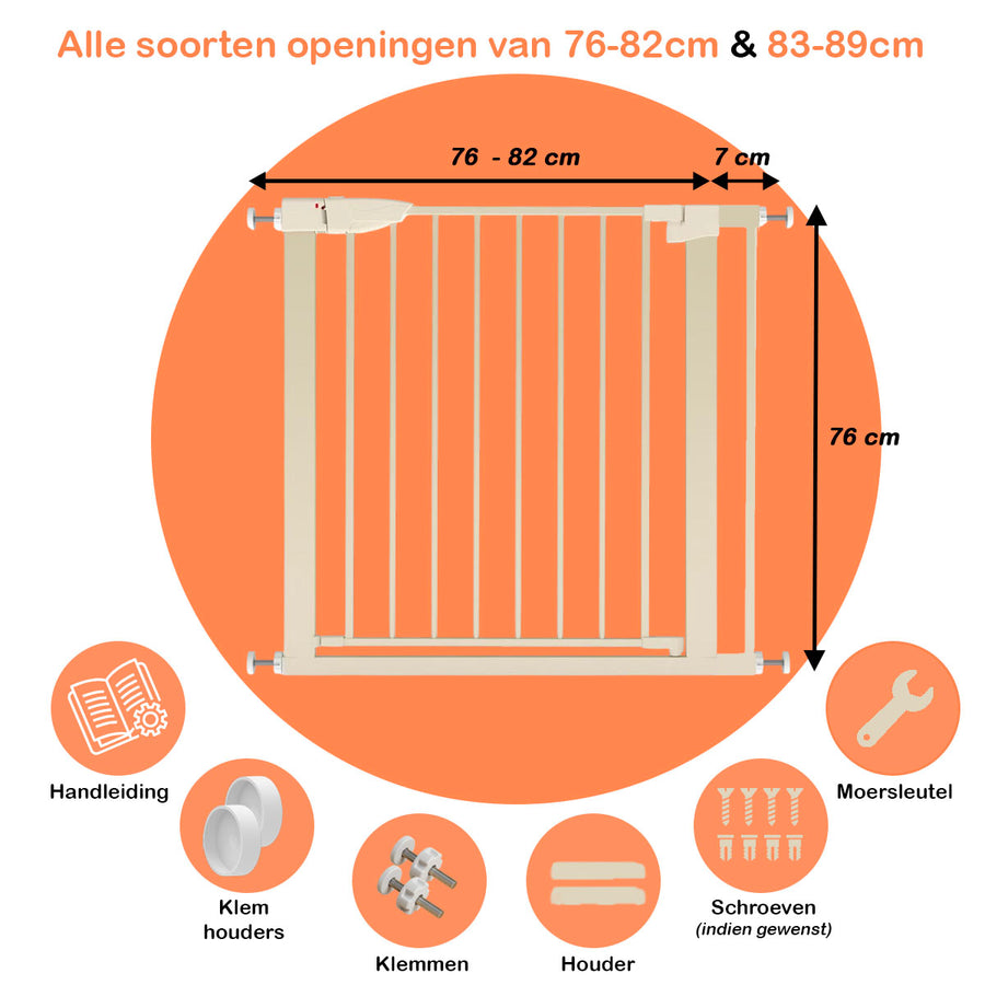 Simanti metalen traphekje zonder boren beige 89 cm