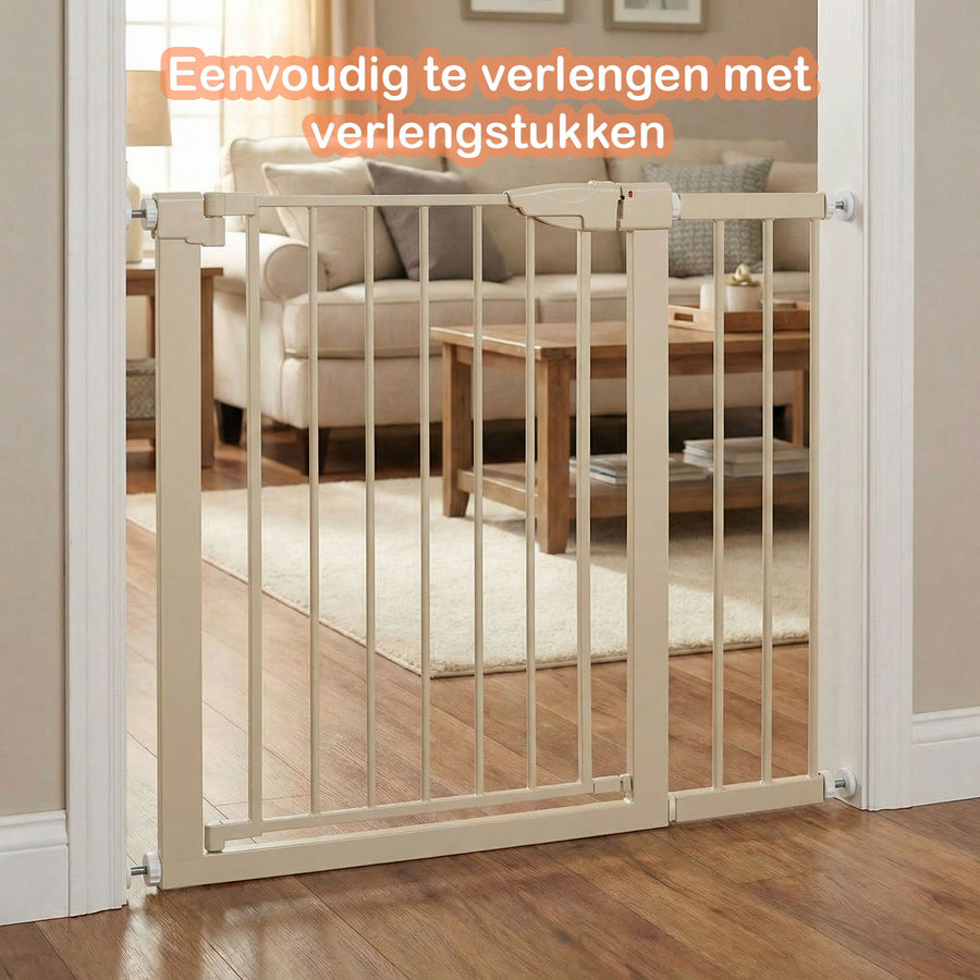 Simanti metalen traphekje zonder boren beige in gebruik