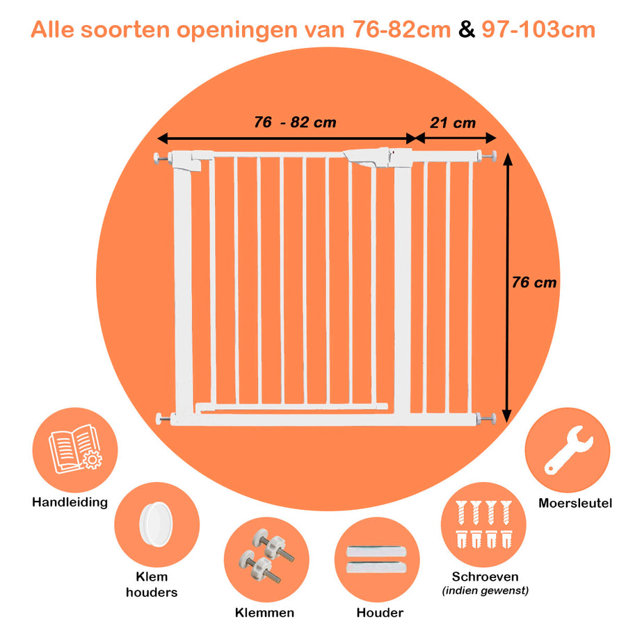 Simanti metalen traphekje zonder boren wit 103 cm