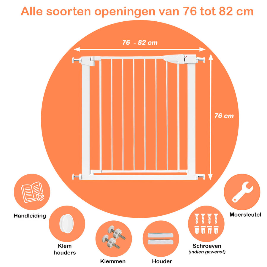 Simanti metalen traphekje zonder boren wit 82 cm