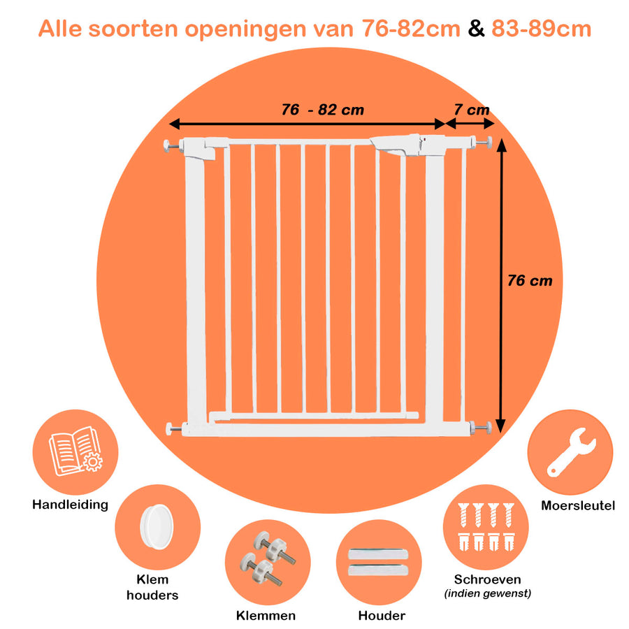 Simanti metalen traphekje zonder boren wit 89 cm
