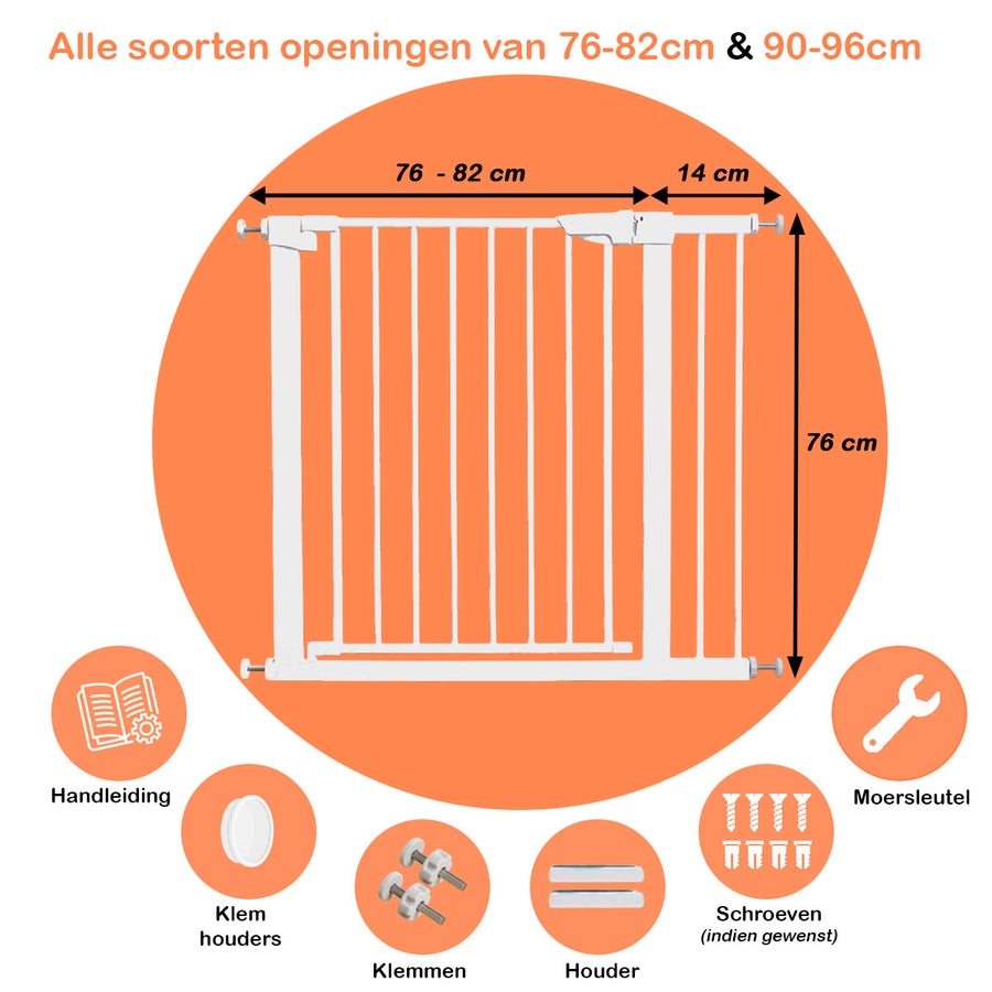 Simanti metalen traphekje zonder boren wit 96 cm