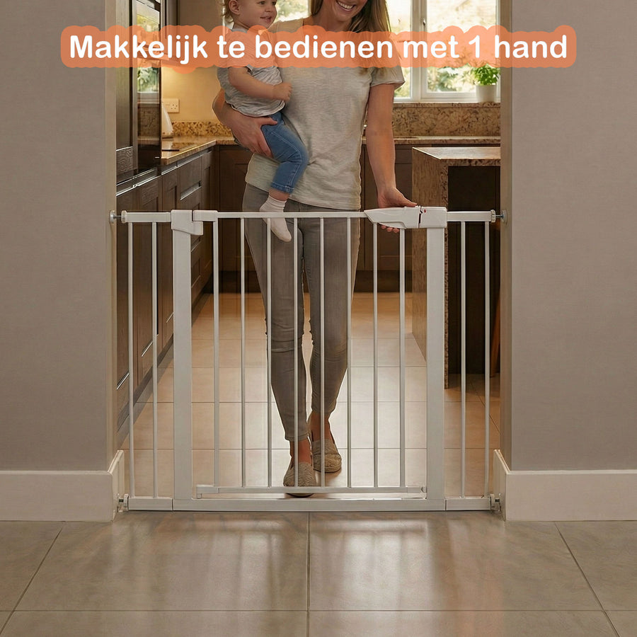 Simanti metalen traphekje zonder boren wit in gebruik