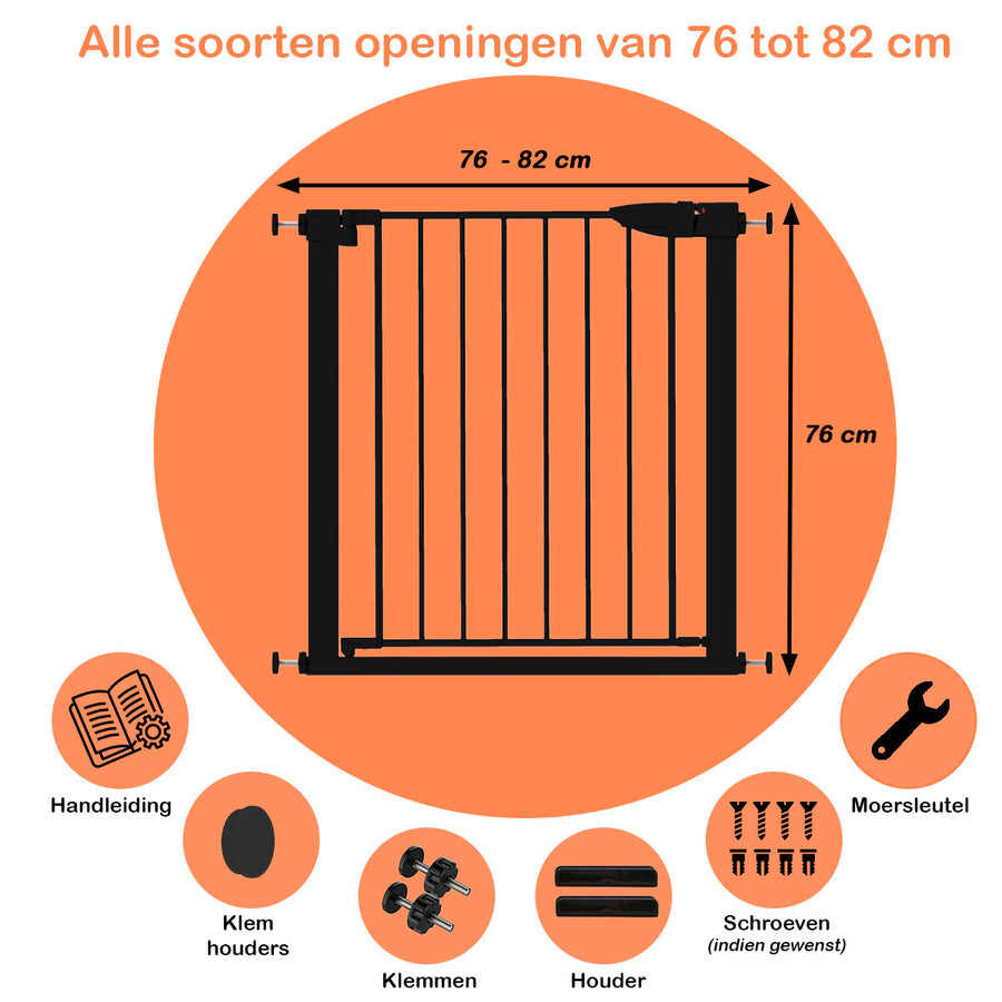 Simanti metalen traphekje zonder boren zwart 82 cm