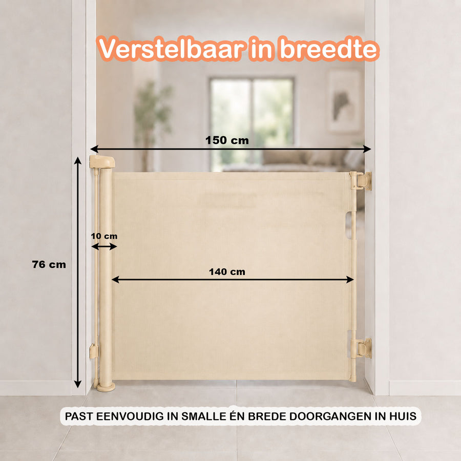 Simanti oprolbaar traphekje beige 150 cm afmetingen